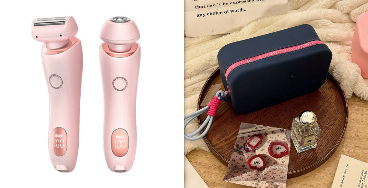Épilateur 2 en 1, tondeuse rechargeable USB pour femmes, rasoir pour le corps, le visage, les jambes, les aisselles, le bikini, les mains et le pubis.