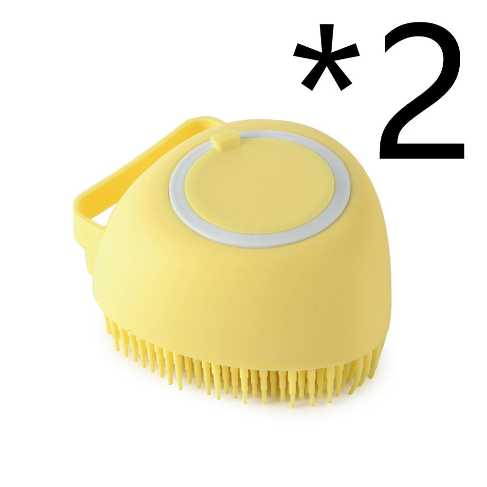 Gants de bain en silicone pour chien avec brosse de massage, outil de nettoyage pour animaux de compagnie, brosse à peigne pour chien, peut verser du shampooing, fournitures de toilettage pour chien.