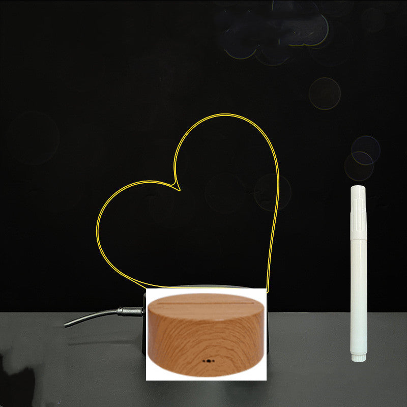 Tableau de message en acrylique 3D avec écriture à la main et lumière LED