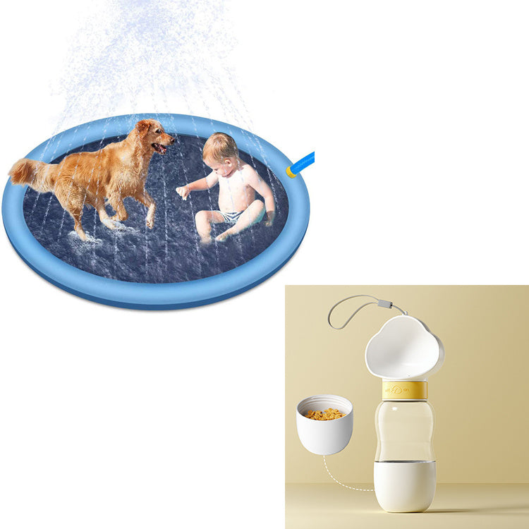 Tapis de jeu anti-dérapant pour enfants et piscine pour chiens, jouets d'eau d'été pour l'extérieur, fontaine de jardin amusante.