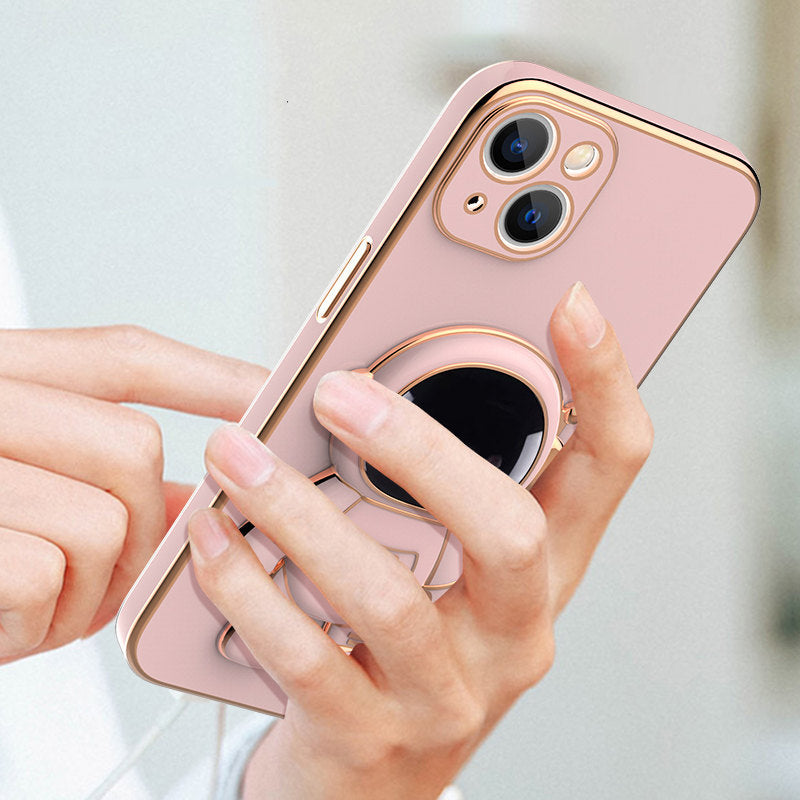 Coque de téléphone d'astronaute 3D avec support de plaquage électrolytique antichute.