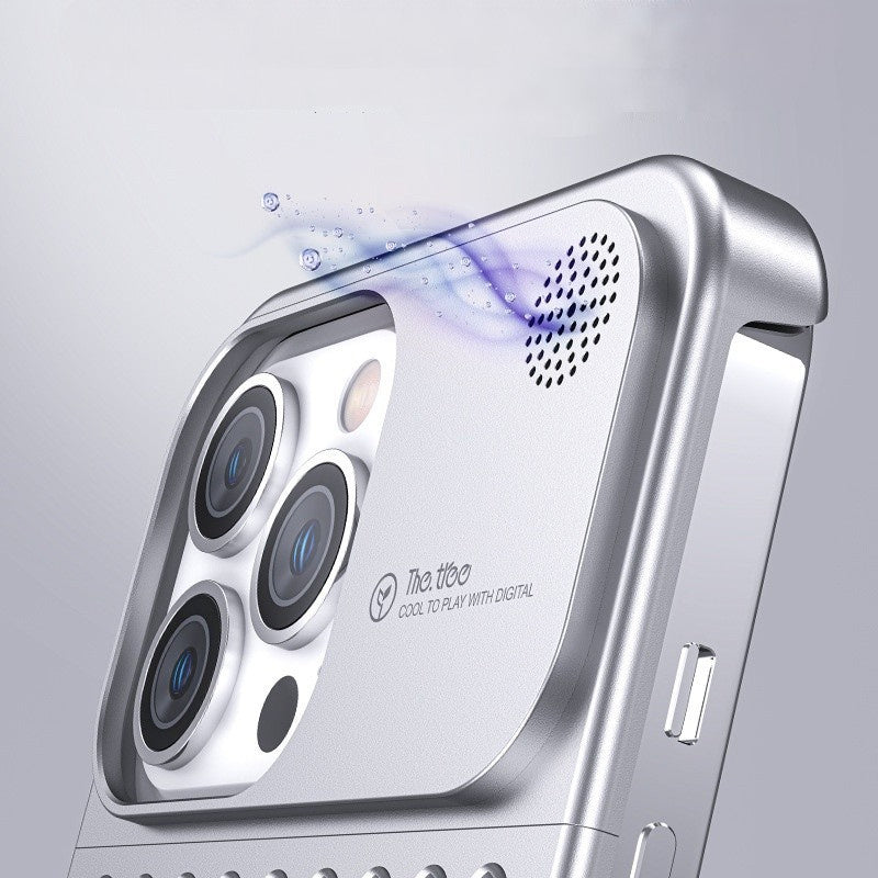 Coque de téléphone en alliage d'aluminium pour 14 13 Pro Max Plus, dissipation de chaleur creuse, anti-chute, coque de téléphone intégrale et résistante aux chocs.