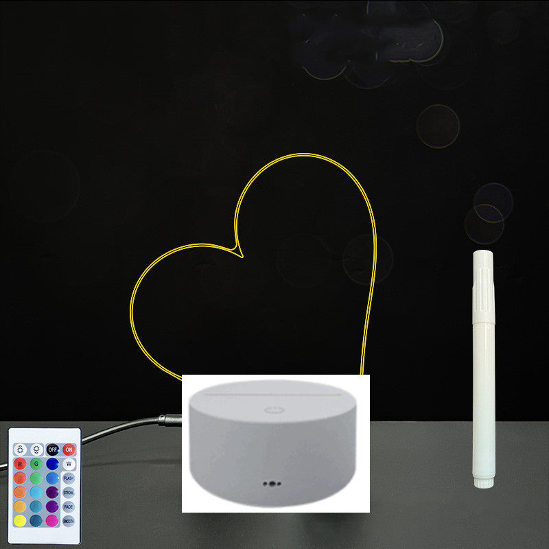 Tableau de message en acrylique 3D avec écriture à la main et lumière LED