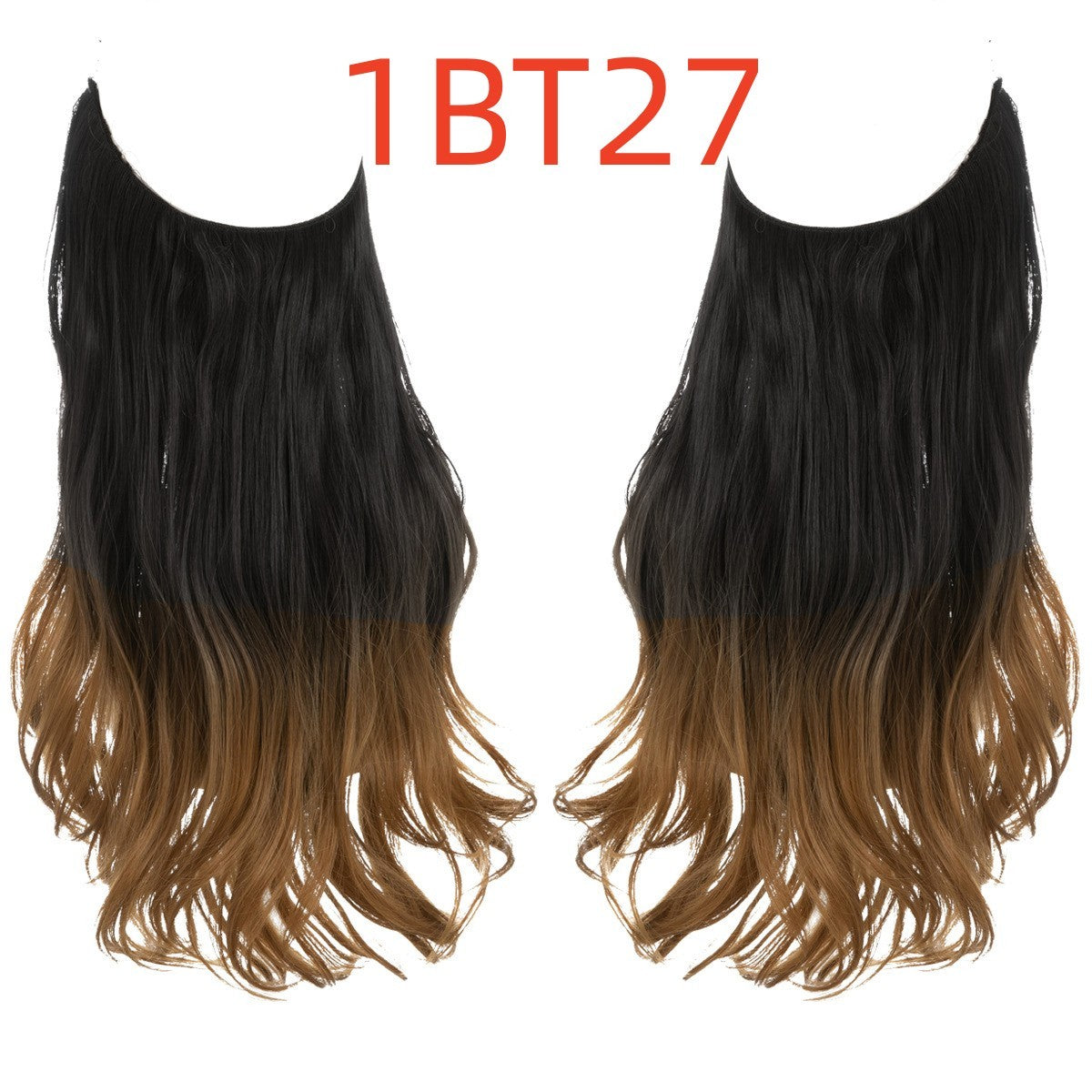 Perruque femme poisson ligne type cheveux longs bouclés fibre chimique extension pièce mat haute température soie poisson fil de soie perruque pièce