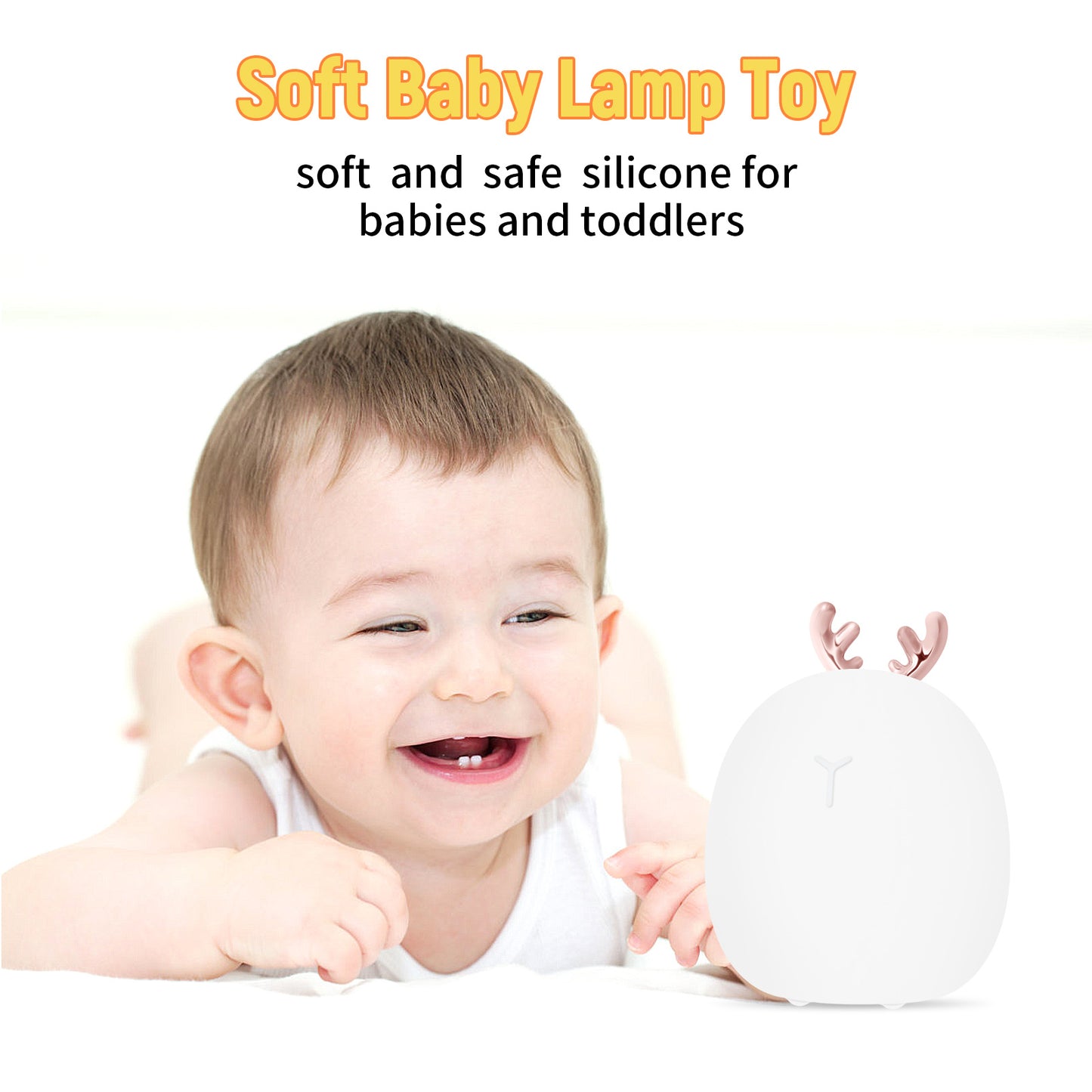 Alimentation de bébé, réglable, créatif, lapin, lumière d'élan, lumière en silicone, lumière tactile, lumière de claquement, petite lumière électrique, lumière d'ambiance, veilleuse
