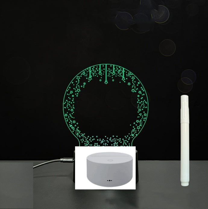 Tableau de message en acrylique 3D avec écriture à la main et lumière LED
