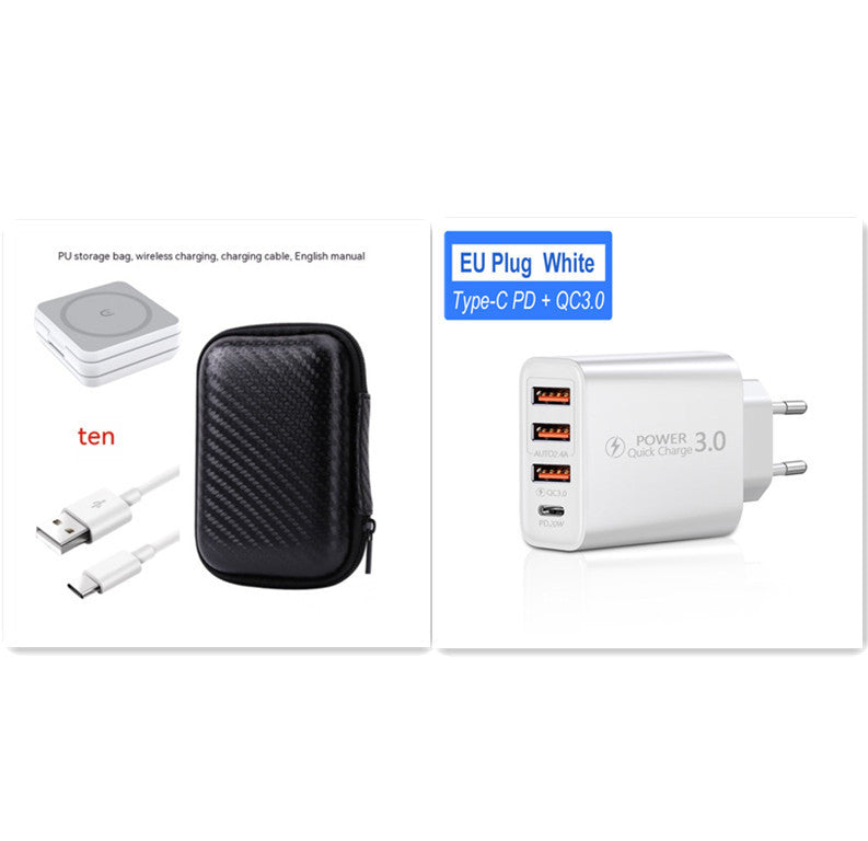 Chargeur sans fil trois-en-un pliable à aspiration magnétique portable