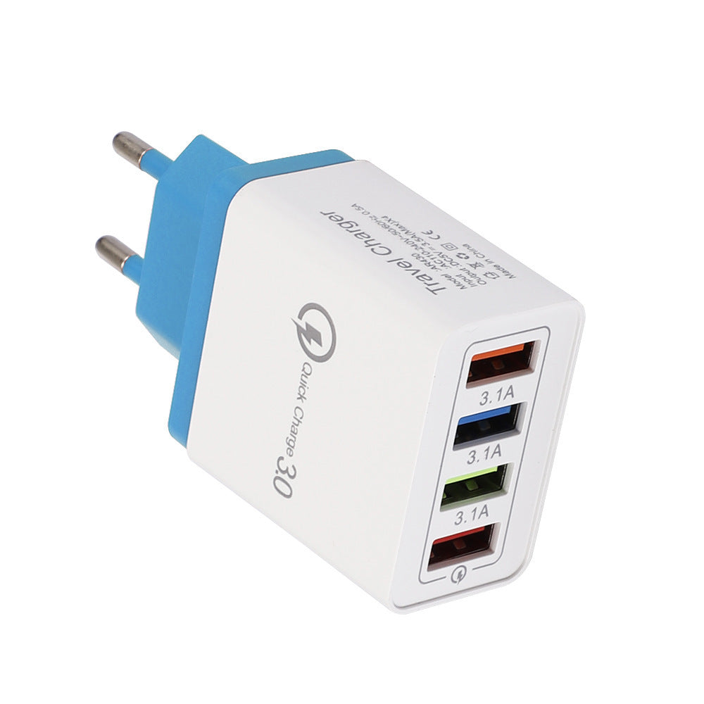 Chargeur USB Quick Charge 3.0 Adaptateur pour 4 téléphones pour tablette Chargeur mural portable Chargeur rapide