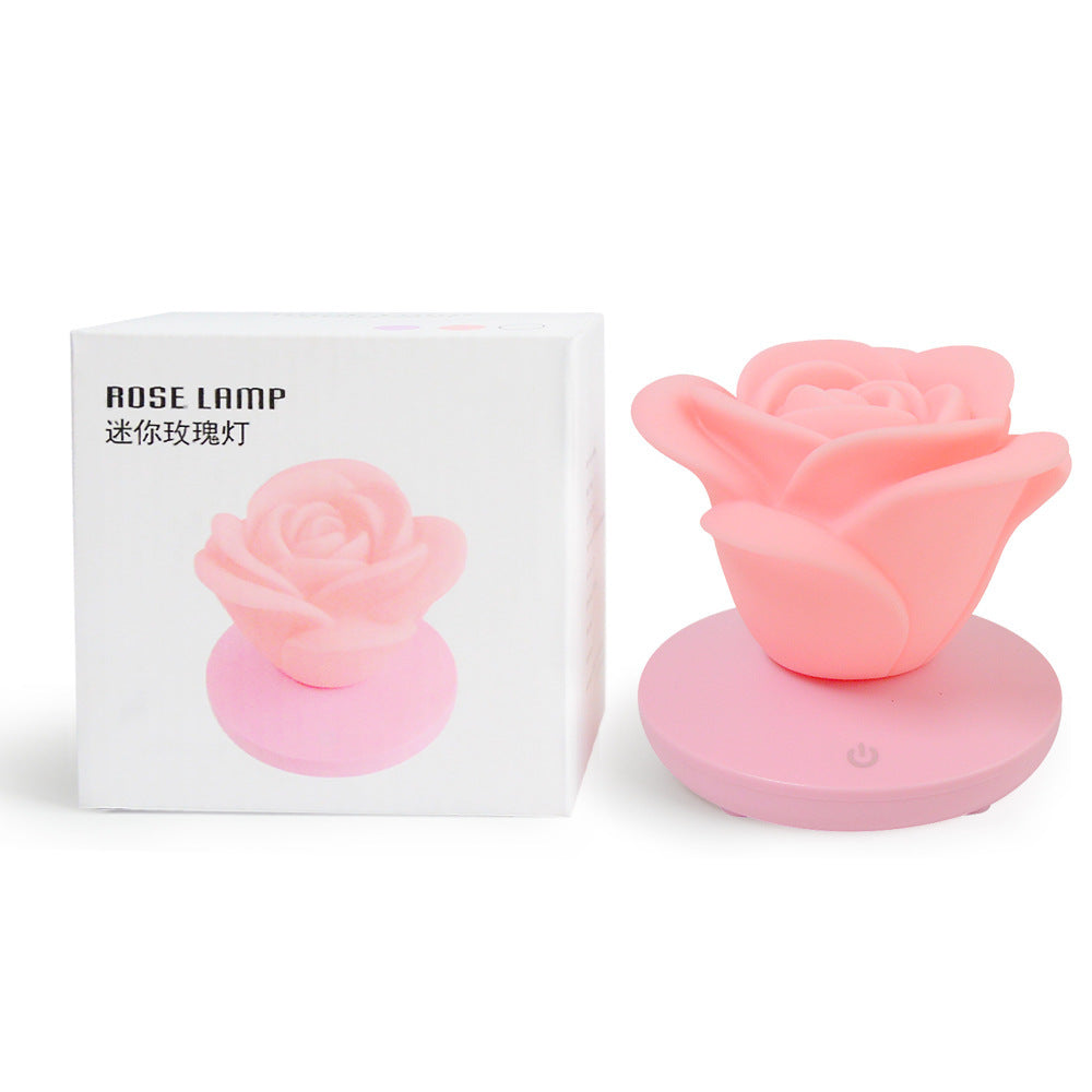Veilleuse tactile à 4 couleurs en forme de rose romantique, trois niveaux d'éclairage, variateur d'intensité, veilleuse de Saint-Valentin