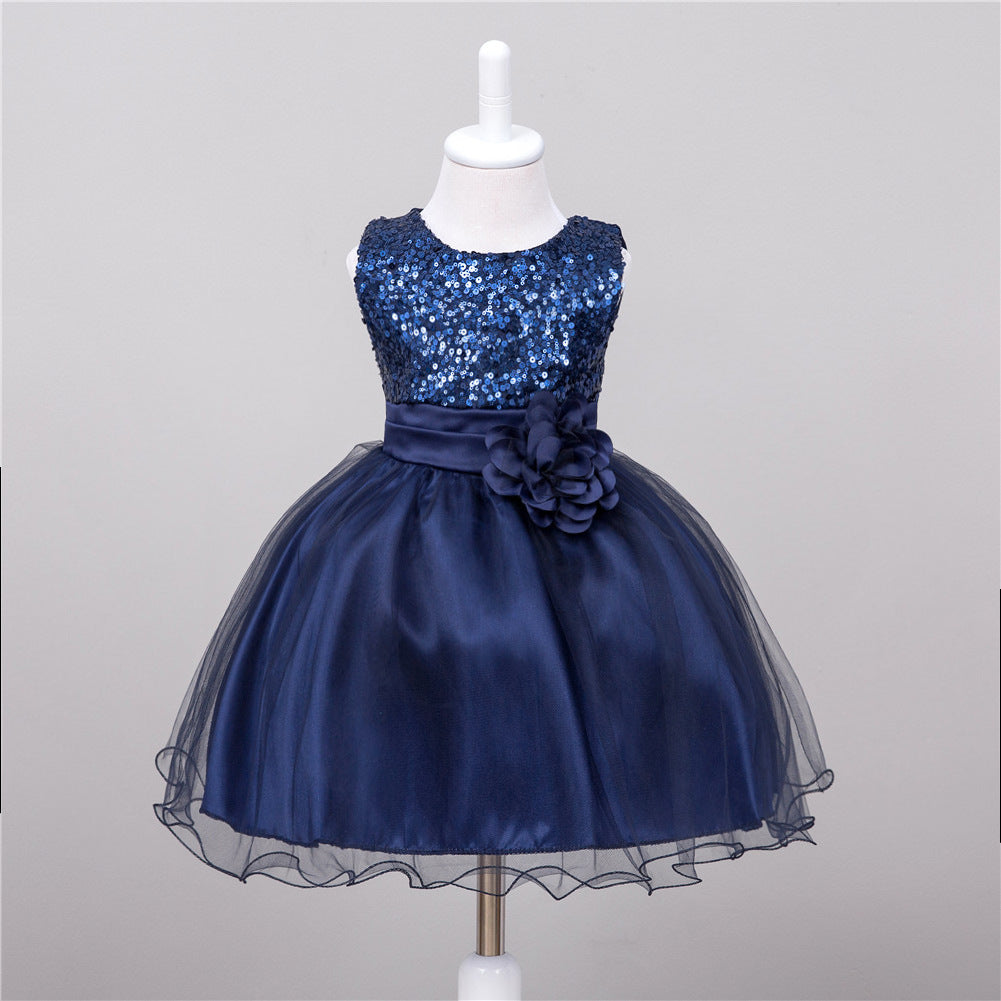 Robe à sequins pour bébé, robe de demoiselle d'honneur, robe de princesse pour un mariage.