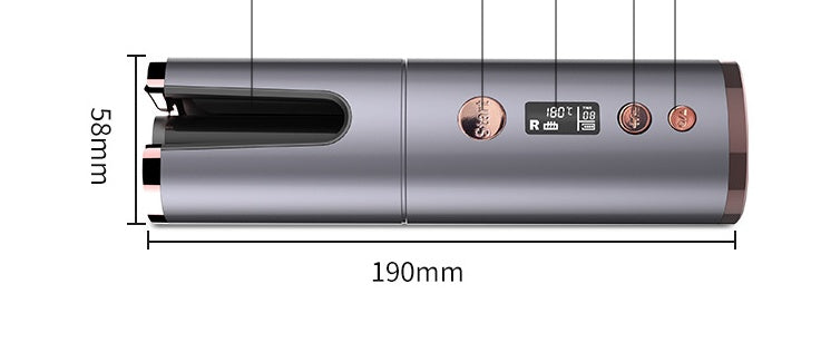 Fer à friser sans fil rechargeable, appareil à friser électrique, entièrement automatique, rotatif et portable pour coiffeur.