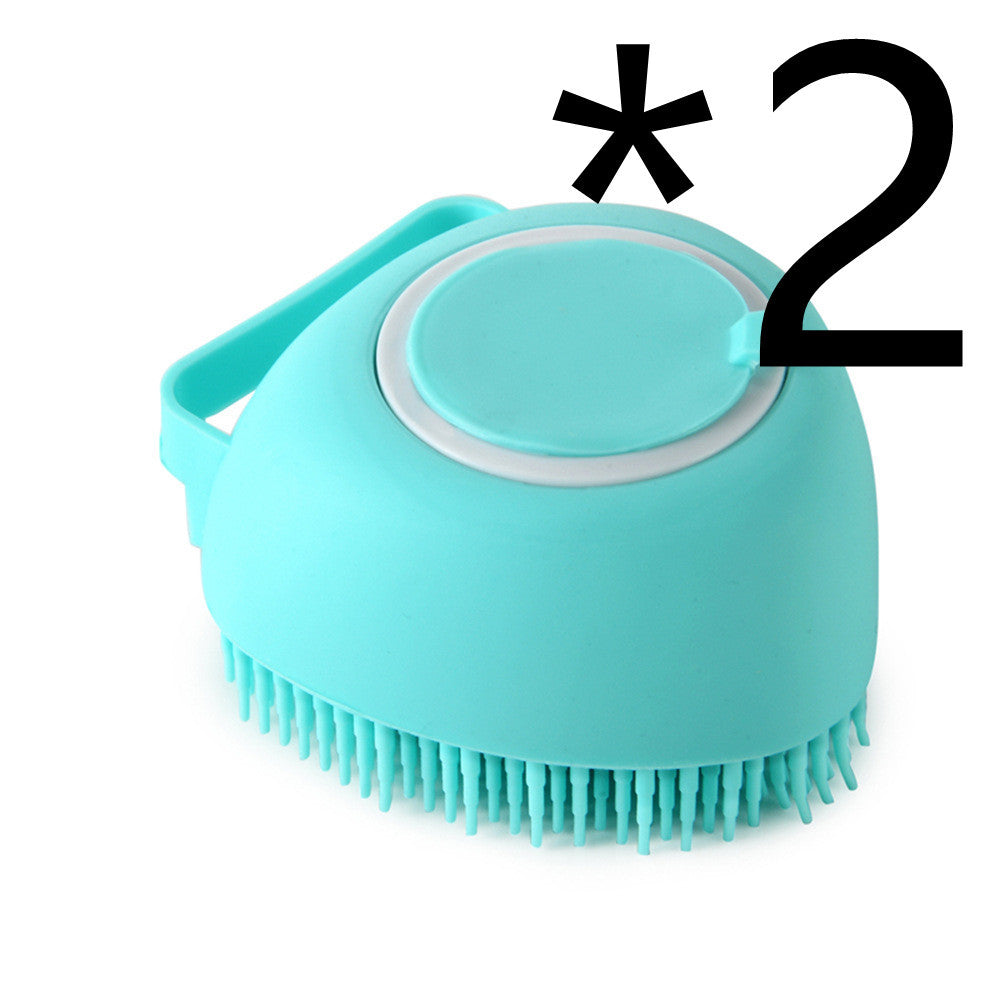 Gants de bain en silicone pour chien avec brosse de massage, outil de nettoyage pour animaux de compagnie, brosse à peigne pour chien, peut verser du shampooing, fournitures de toilettage pour chien.