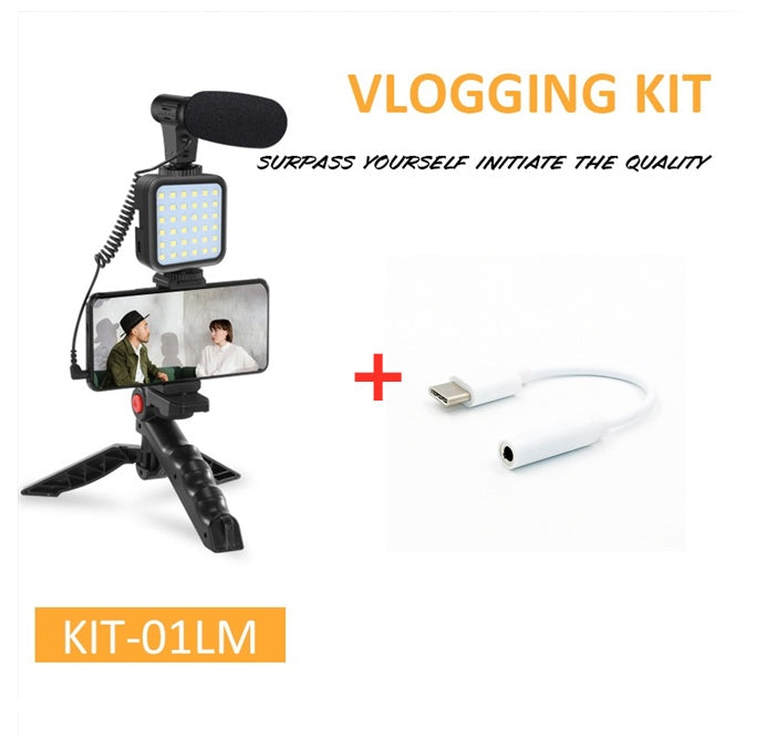 Compatible avec Apple, accessoires de caméra avec trépied de bureau et lumière.