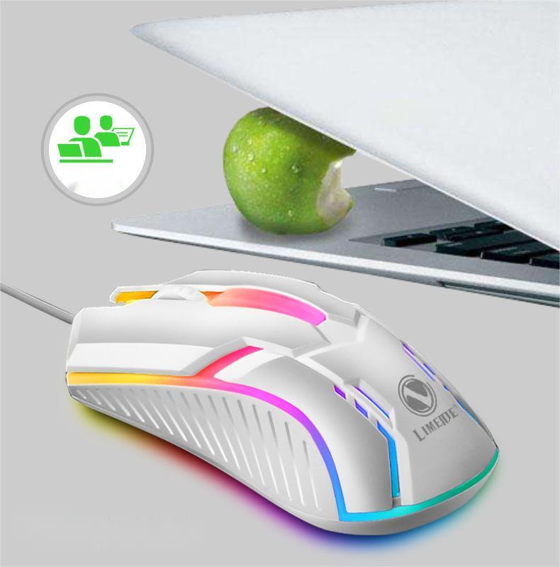Souris USB rétroéclairée filaire pour les jeux compétitifs.