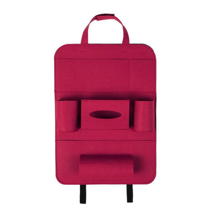 Organisateur de siège arrière de voiture Auto Car, support de style automobile, sac de rangement multifonction en feutre de laine avec plusieurs poches pour accessoires de véhicule.