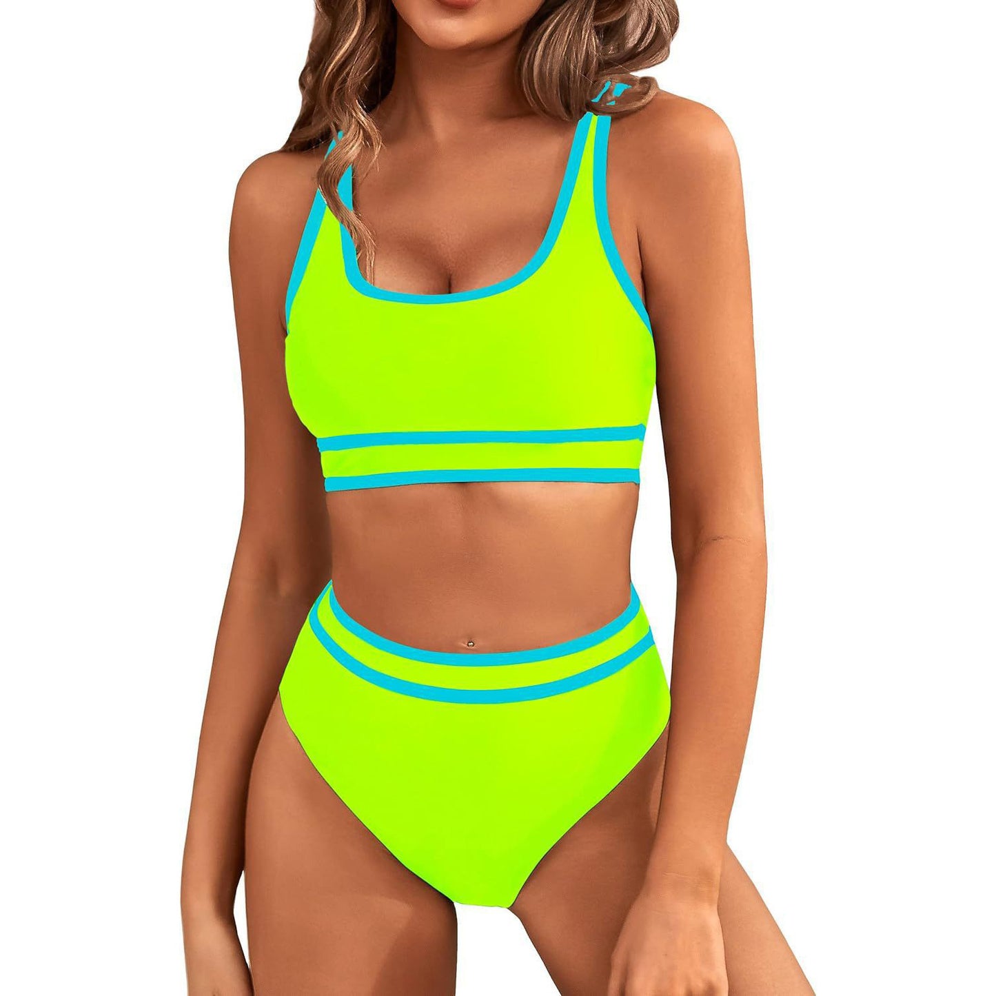 Bikini ajusté de couleurs solides en bikini pour les femmes