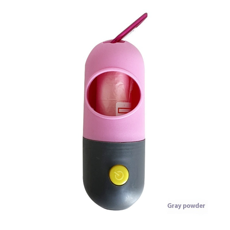 Distributeur de sacs à déchets pour animaux de compagnie à lumière LED pour chiens et chats, sacs à crottes pour chiens, support de sacs à déchets, accessoires de nettoyage pour animaux.