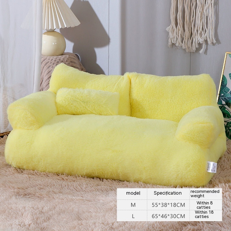 Lit de chat de luxe canapé nid d'hiver chaud pour petits et moyens chiens et chats, lit confortable en peluche pour chiots, fournitures pour animaux de compagnie.
