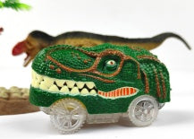 Jouet de course sur piste électrique assemblé pour enfants, simulation d'animaux, tyrannosaure, dinosaure, puzzle, cadeau pour garçon