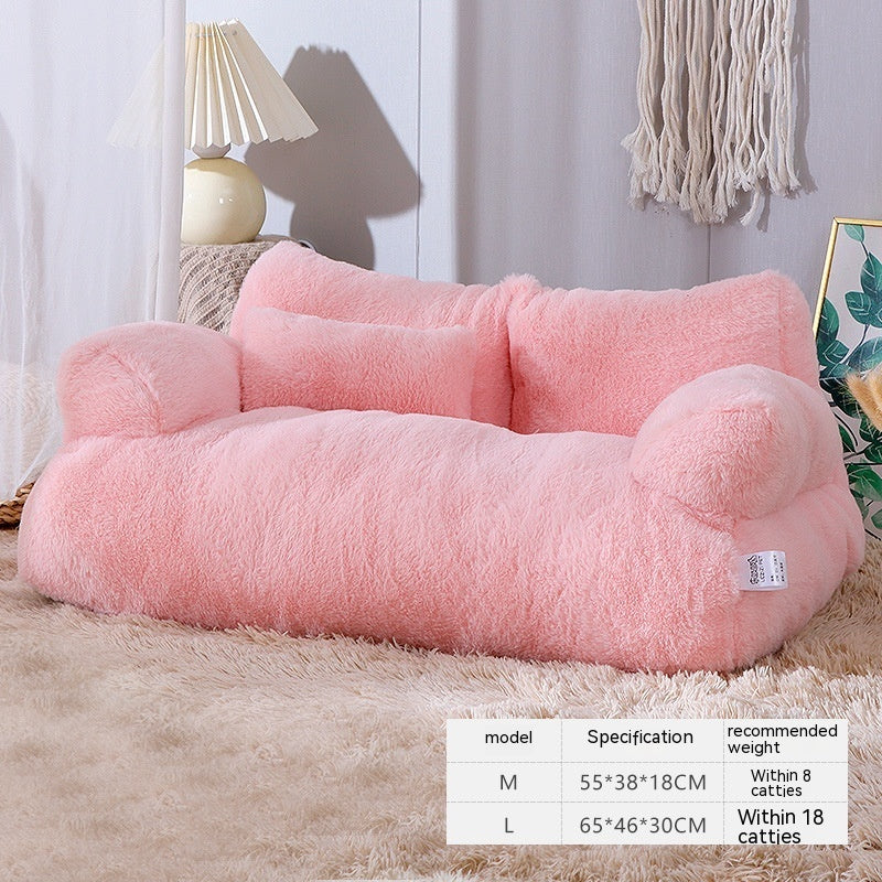 Lit de chat de luxe canapé nid d'hiver chaud pour petits et moyens chiens et chats, lit confortable en peluche pour chiots, fournitures pour animaux de compagnie.
