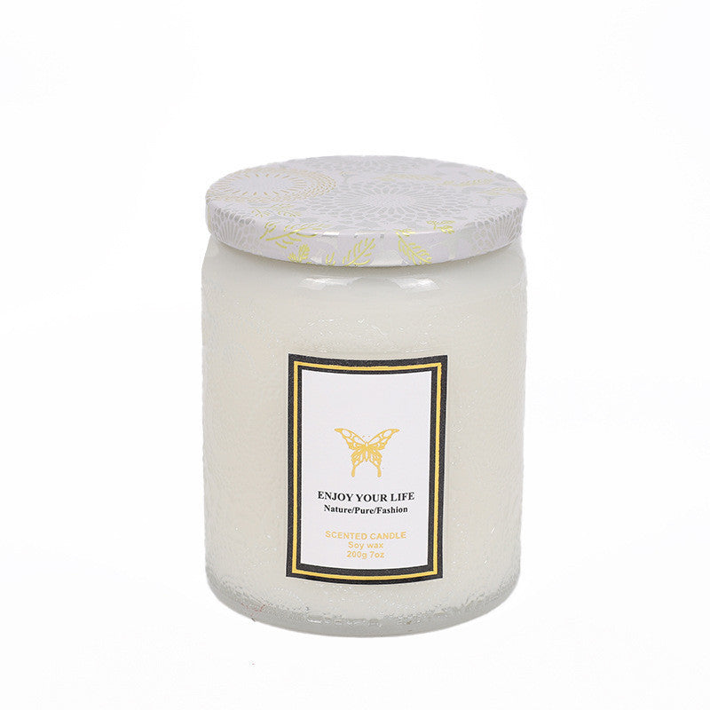 Bougies parfumées en verre gaufré faites à la main, cadeau d'aromathérapie, bougies de soja