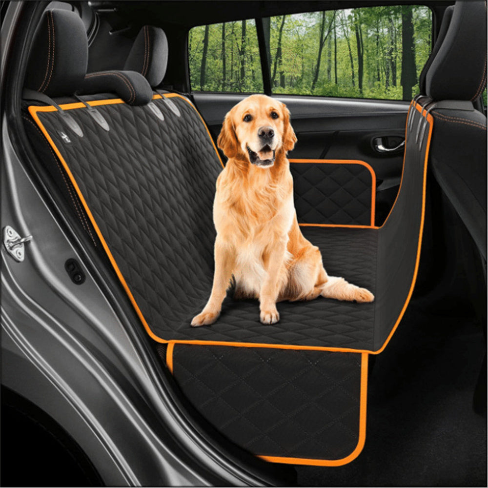 Housse de siège de voiture pour chien, vue en maille, porte-animal en hamac, protecteur de sécurité, tapis de siège arrière de voiture avec fermeture éclair et poche pour le voyage.