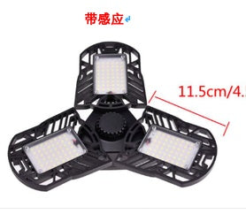 Lumière de garage à lampes déformables générales, radar, lampe industrielle pour entrepôt, éclairage domestique à haute intensité.