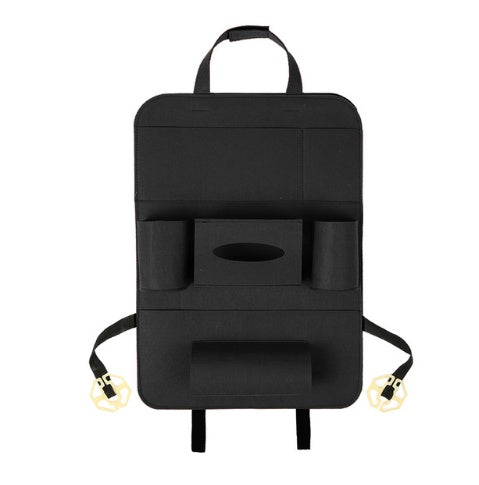 Organisateur de siège arrière de voiture Auto Car, support de style automobile, sac de rangement multifonction en feutre de laine avec plusieurs poches pour accessoires de véhicule.