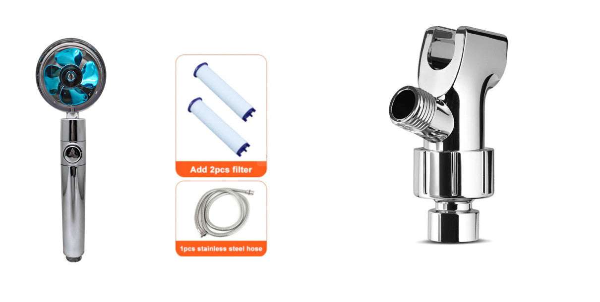 Pommeau de douche à économie d'eau, rotation à 360 degrés avec petit ventilateur, buse de pulvérisation haute pression ABS, accessoires de salle de bain.