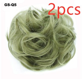 Europe, Japon et Corée du Sud populaires chignon naturel moelleux cordon cheveux bouclés boule tête cheveux anneau ensemble de cheveux accessoires de cheveux féminins cheveux en fibre chimique