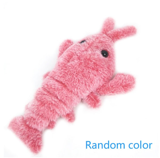 Jouets pour animaux de compagnie, crevette sautante électrique, chargement USB, simulation de homard, jouet en peluche amusant pour chats.