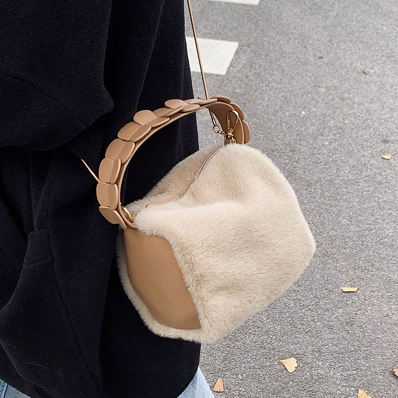 Sac à main croisé en fourrure petite pour femmes automne et hiver