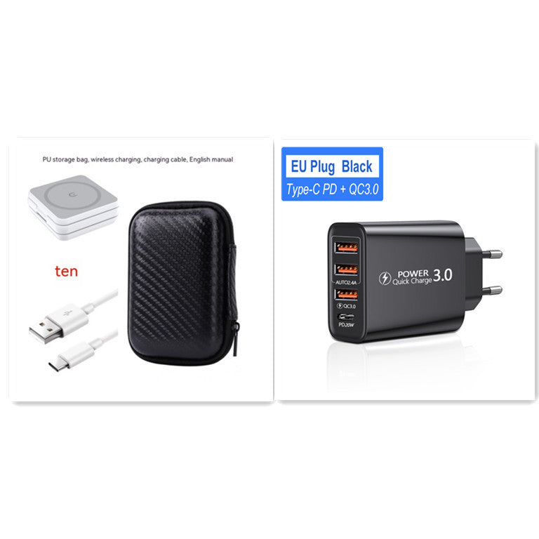 Chargeur sans fil trois-en-un pliable à aspiration magnétique portable