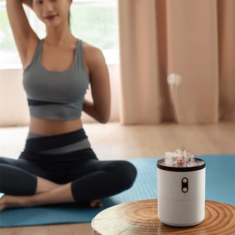 Diffuseur d'huile essentielle à arôme de flamme volcanique, humidificateur d'air portable USB en forme de méduse, lampe de nuit, humidificateur de parfum.