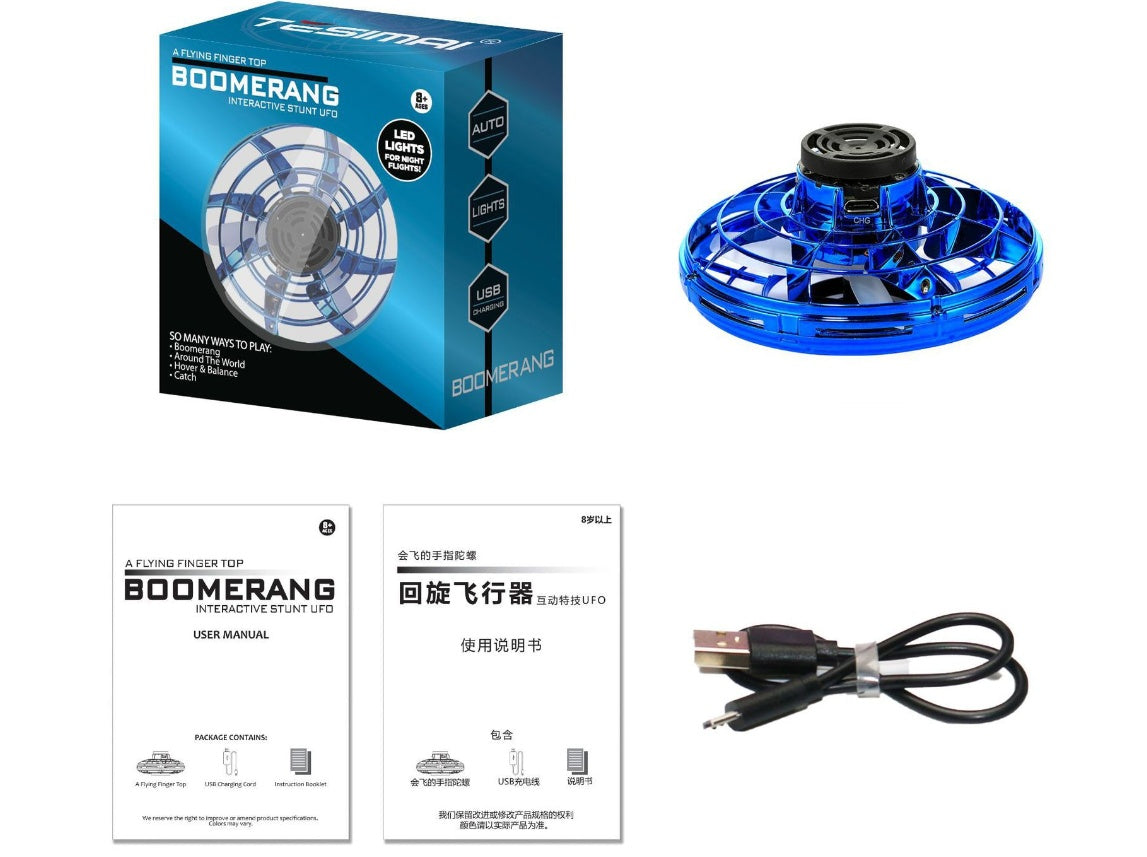 Mini gyroscope interactif de décompression jouet drone LED type UFO hélicoptère volant jouet pour enfants