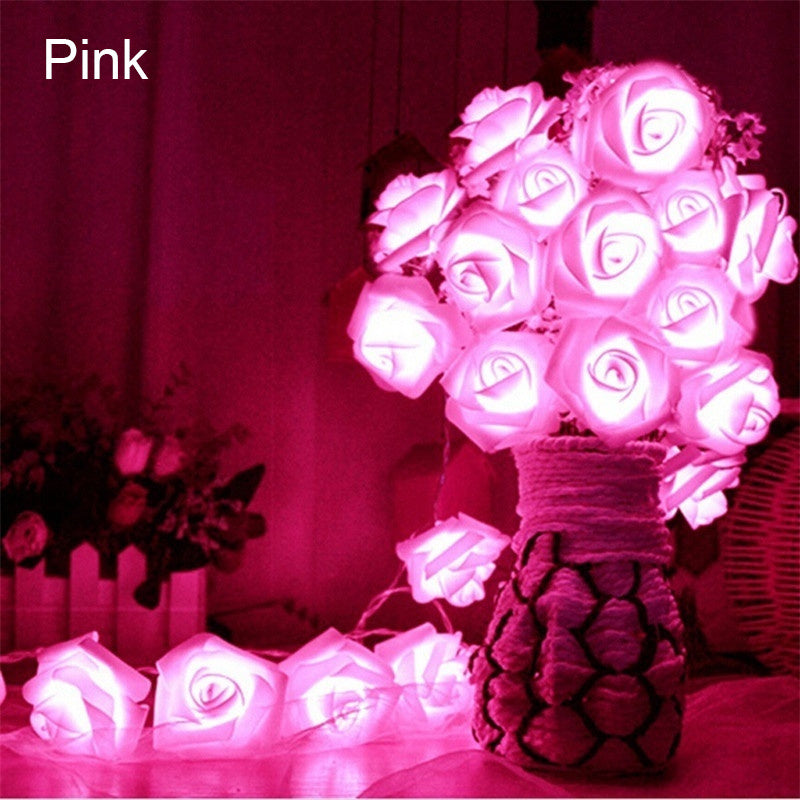 Lampe à piles romantique à fleurs pour mariage, Saint-Valentin