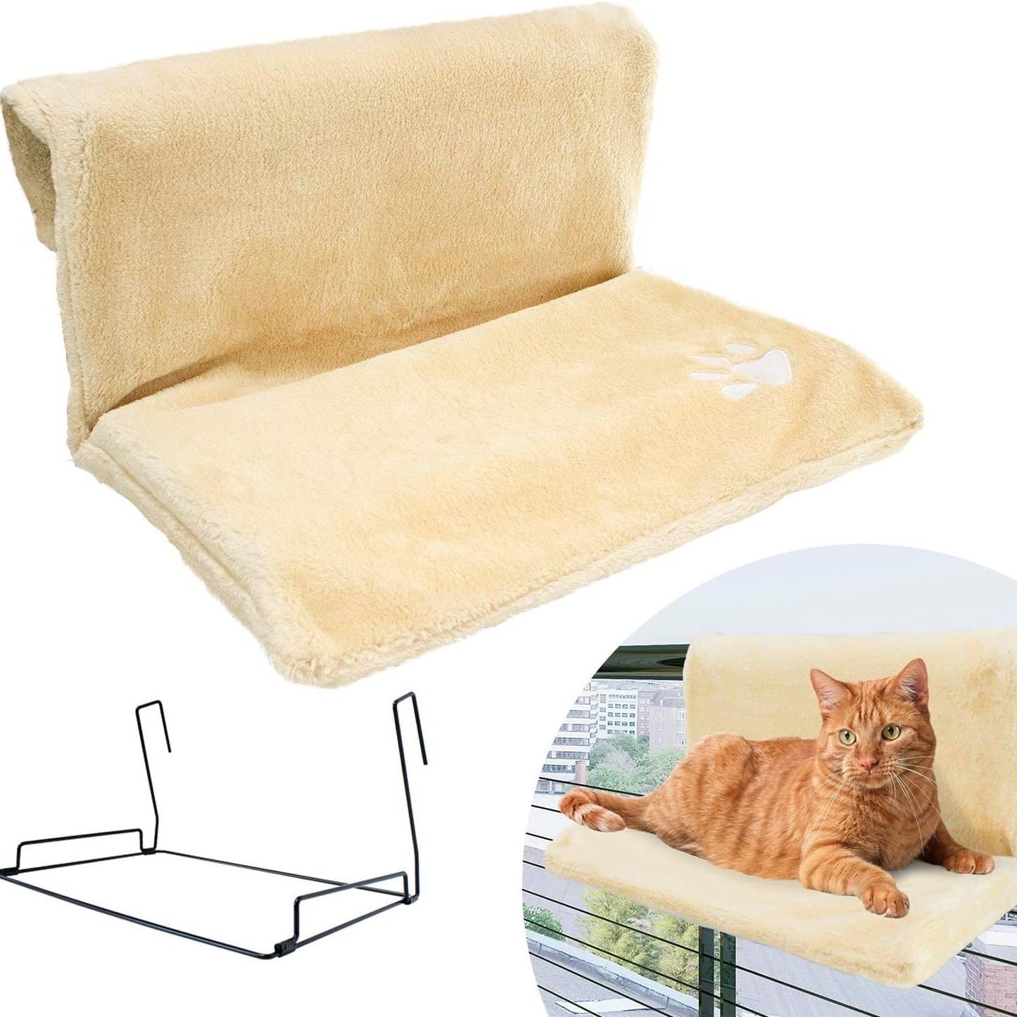 Hamac en forme de L en peluche pour chat, nid suspendu pour chat, produits pour animaux de compagnie
