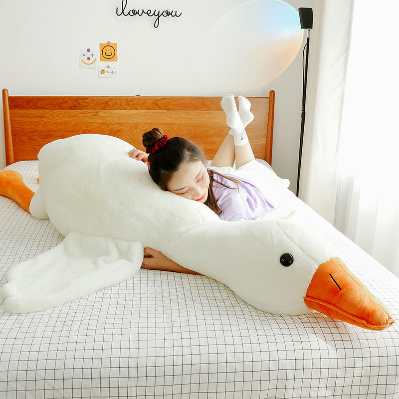 Coussin en peluche de gros oies blanches mignonnes