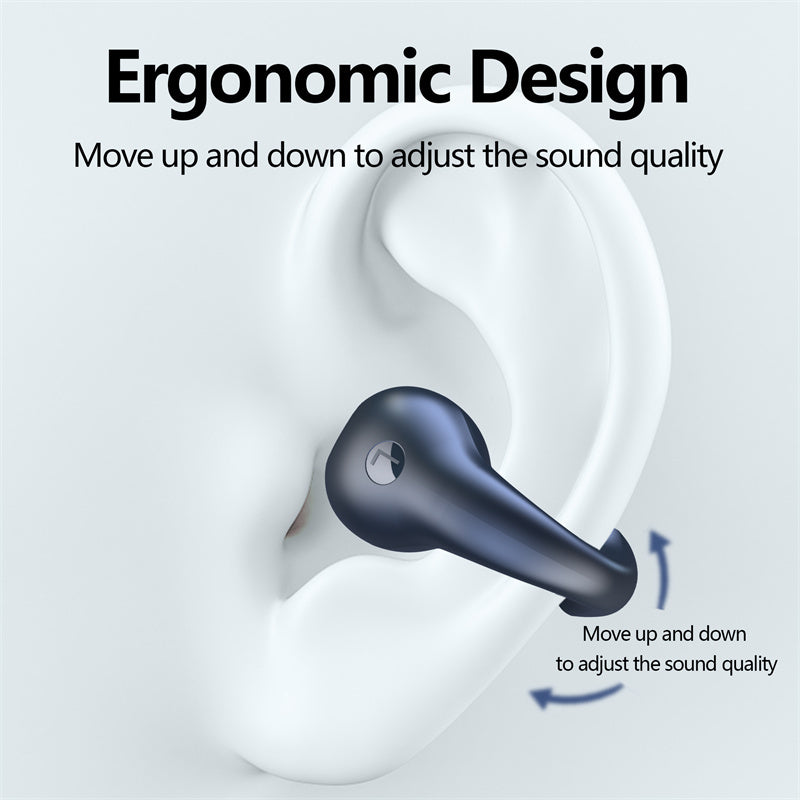 Casque audio à conduction osseuse TWS écouteurs à clip d'oreille Bluetooth 5.3 écouteurs sans fil à commande tactile intra-auriculaires basses HIFI casque de sport