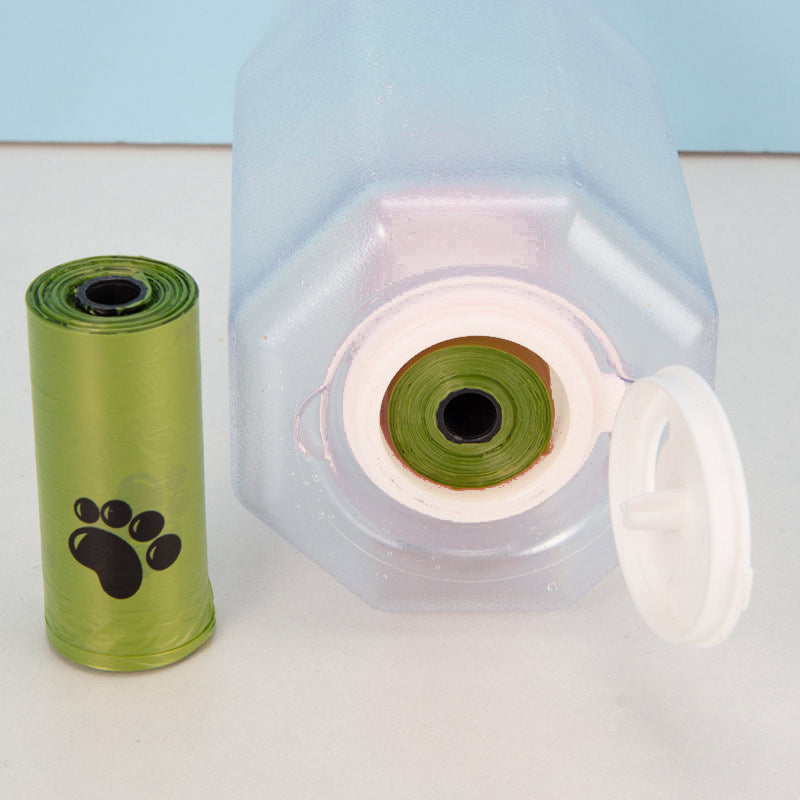 Bouteille d'eau pour chien et chat portable, distributeur de nourriture et d'eau, distributeur de déjections 3 en 1, bouteille d'eau pour chien étanche et multifonctionnelle, produits pour animaux de compagnie.