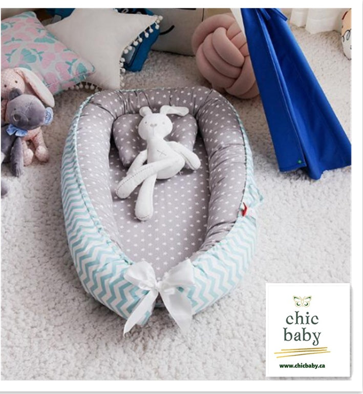 Lit de voyage pour enfants, berceau portable, amovible et lavable en coton.