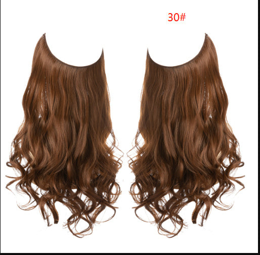 Perruque femme poisson ligne type cheveux longs bouclés fibre chimique extension pièce mat haute température soie poisson fil de soie perruque pièce