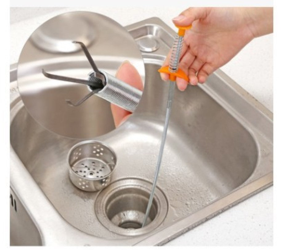Outil de dragage de canalisations à ressort de 60 cm, nettoyeur de cheveux domestique, déboucheur de canalisations, outils de nettoyage pour évier de cuisine, gadgets de cuisine