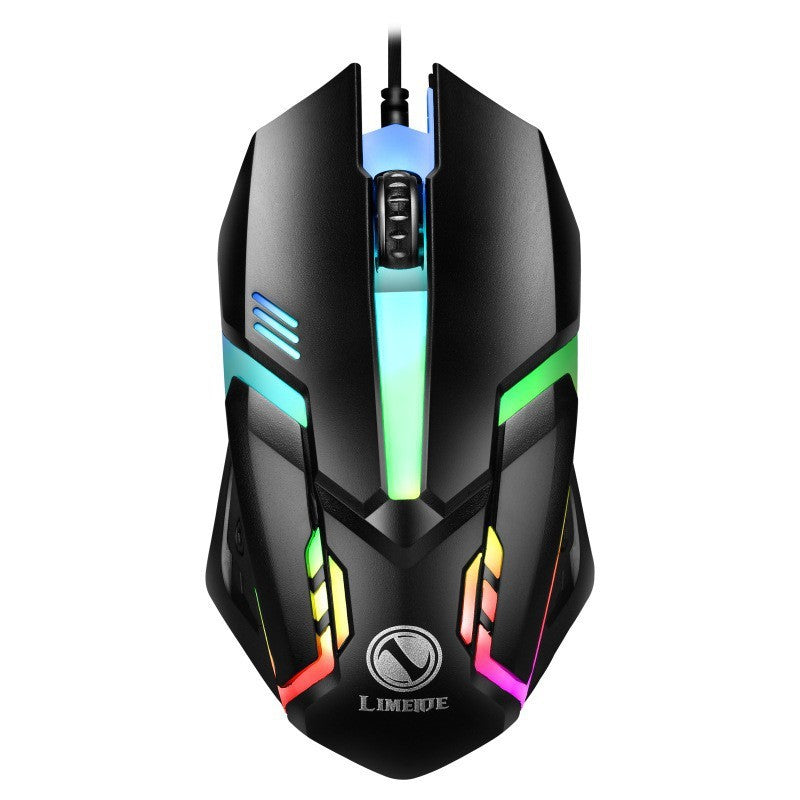 Souris USB rétroéclairée filaire pour les jeux compétitifs.