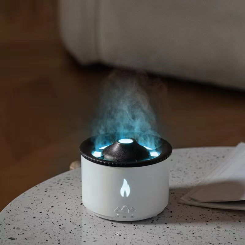 Nouveau diffuseur d'huiles essentielles ultrasonique créatif de machine d'aromathérapie à vapeur de volcan, humidificateur à flamme de méduse.