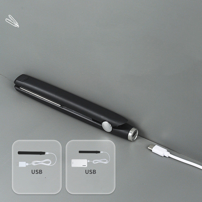 Fer à friser et lisseur de cheveux à interface USB, utilisation double.