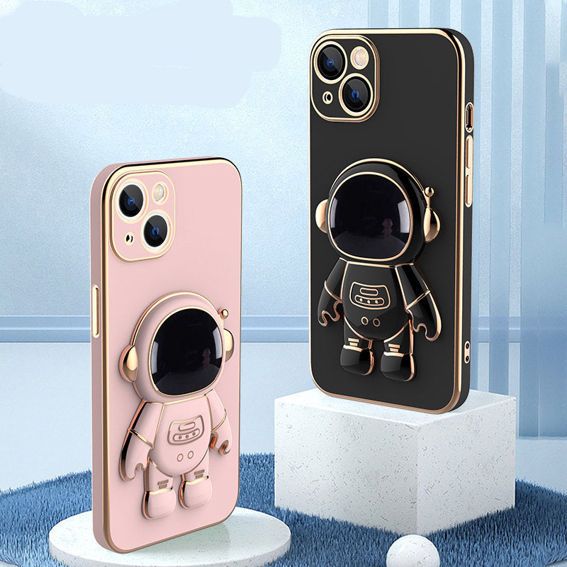 Coque de téléphone d'astronaute 3D avec support de plaquage électrolytique antichute.