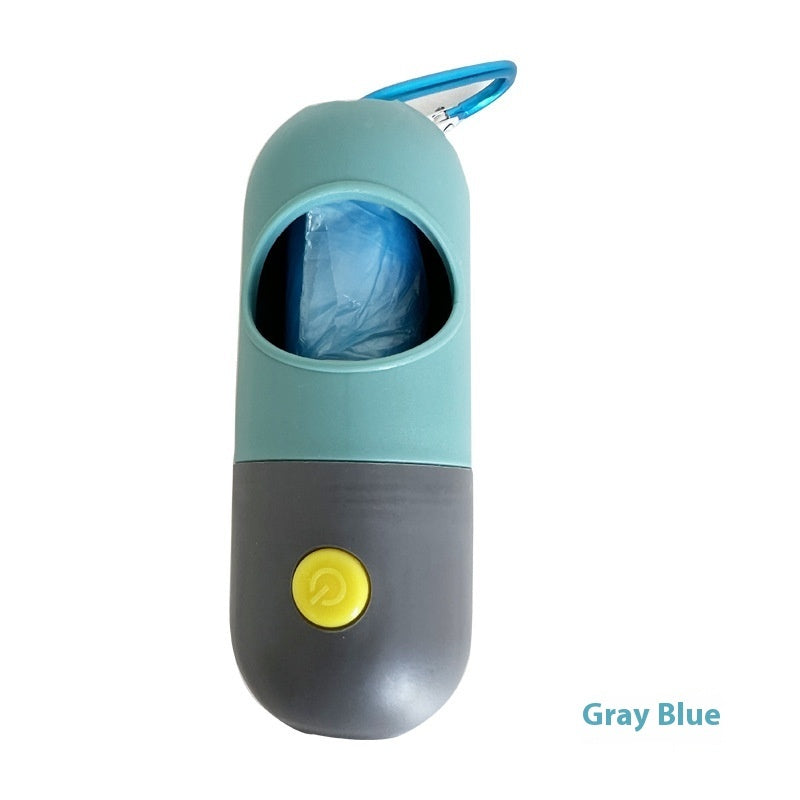 Distributeur de sacs à déchets pour animaux de compagnie à lumière LED pour chiens et chats, sacs à crottes pour chiens, support de sacs à déchets, accessoires de nettoyage pour animaux.
