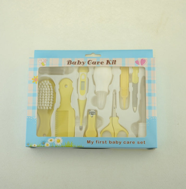 Thermomètre maternel et infantile Alimentation Nasal Soins nasaux Ensemble de 10 pièces Pince de manucure pour bébé Ensemble de coupe-ongles