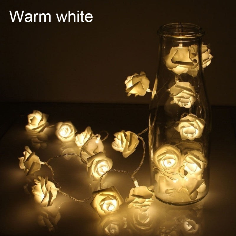 Lampe à piles romantique à fleurs pour mariage, Saint-Valentin